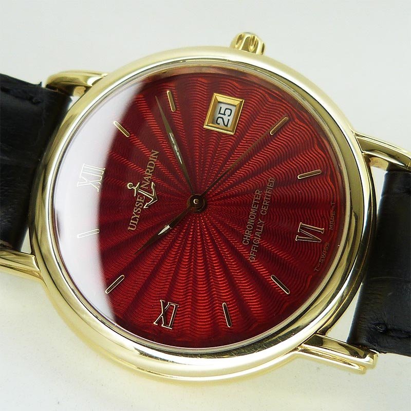  used Ulysse Nardin [ULYSSE NARDIN] 131-77-9 saury ruko Chrono meter red enamel YG