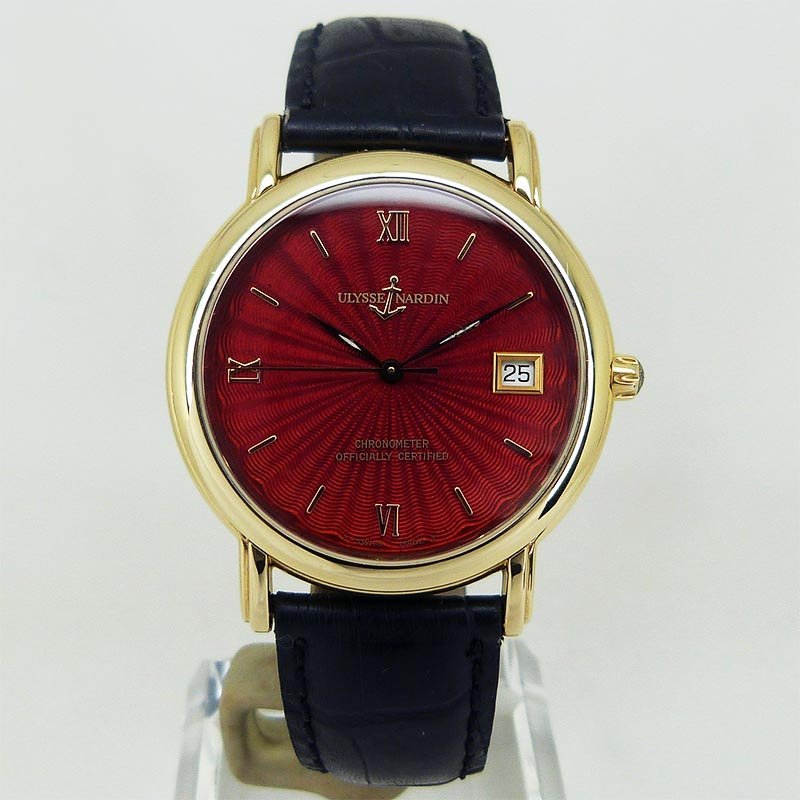  used Ulysse Nardin [ULYSSE NARDIN] 131-77-9 saury ruko Chrono meter red enamel YG