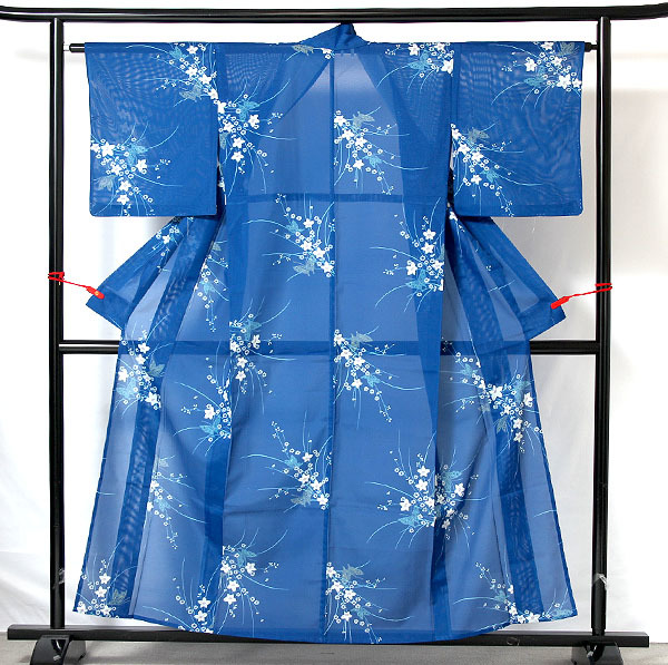 □6468□ 夏衣絽洗える染小紋花と蝶未使用| JChere雅虎拍卖代购
