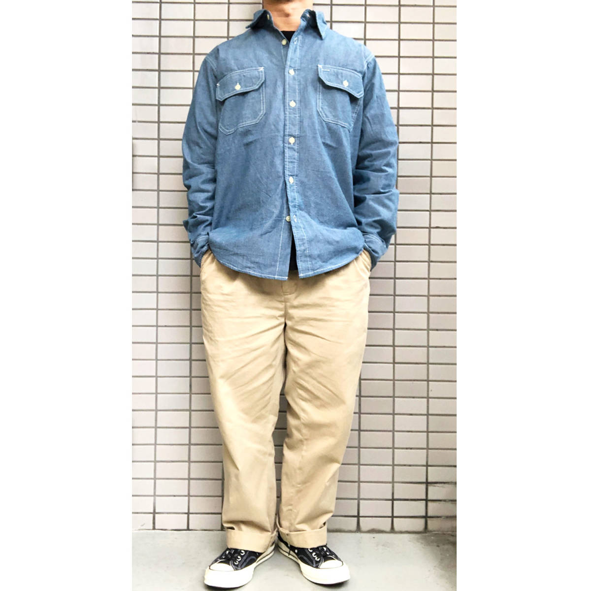 CAMCO カムコ シャンブレー　シャツ 長袖 ブルー　XLサイズ　 CHAMBRAY WORK L/S Shirts BLUE_画像3