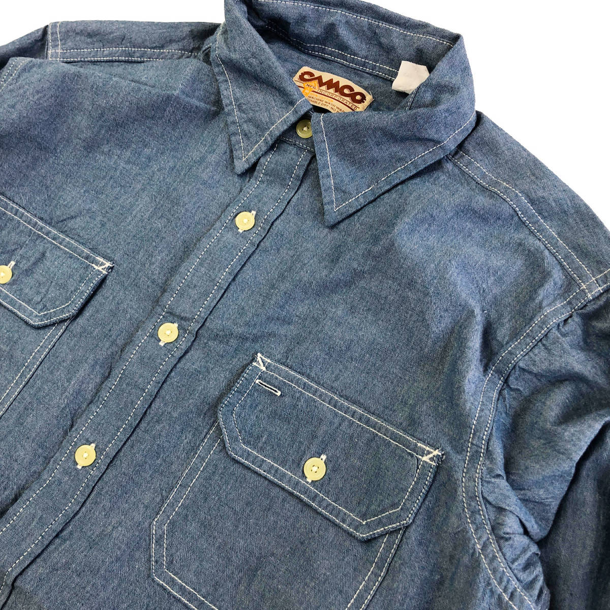 CAMCO カムコ シャンブレー　シャツ 長袖 ブルー　XLサイズ　 CHAMBRAY WORK L/S Shirts BLUE_画像5