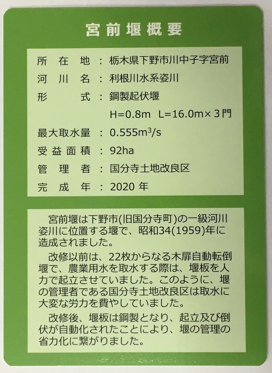 逸品】 ダムカード 栃木県 農業水利施設カード - 通販 - envirotrade