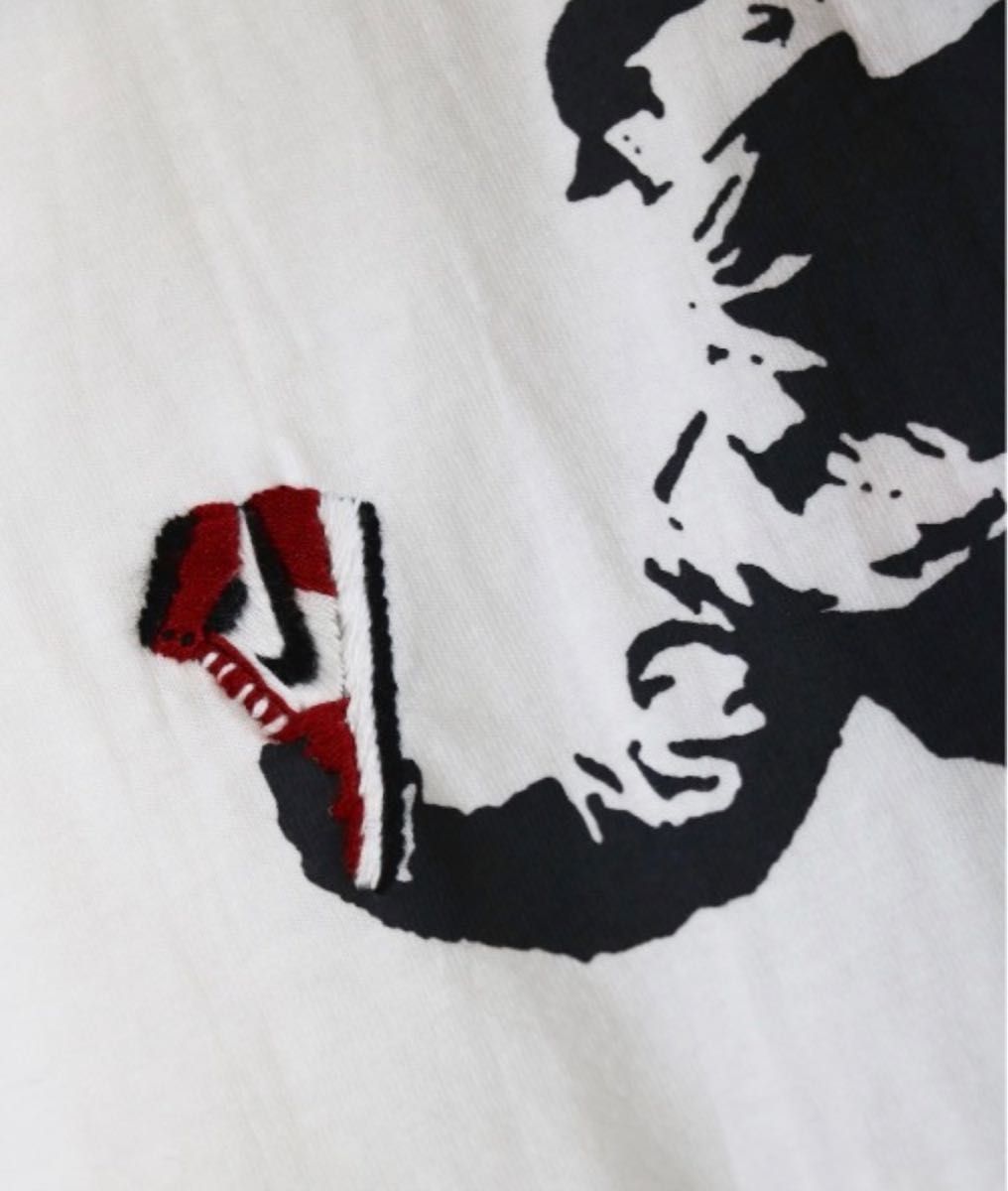 新品未使用 AJ1 BANKSY THROW バンクシー 刺繍 Tシャツ ルーズ LOOSE エアジョーダン1 Tee WHITE