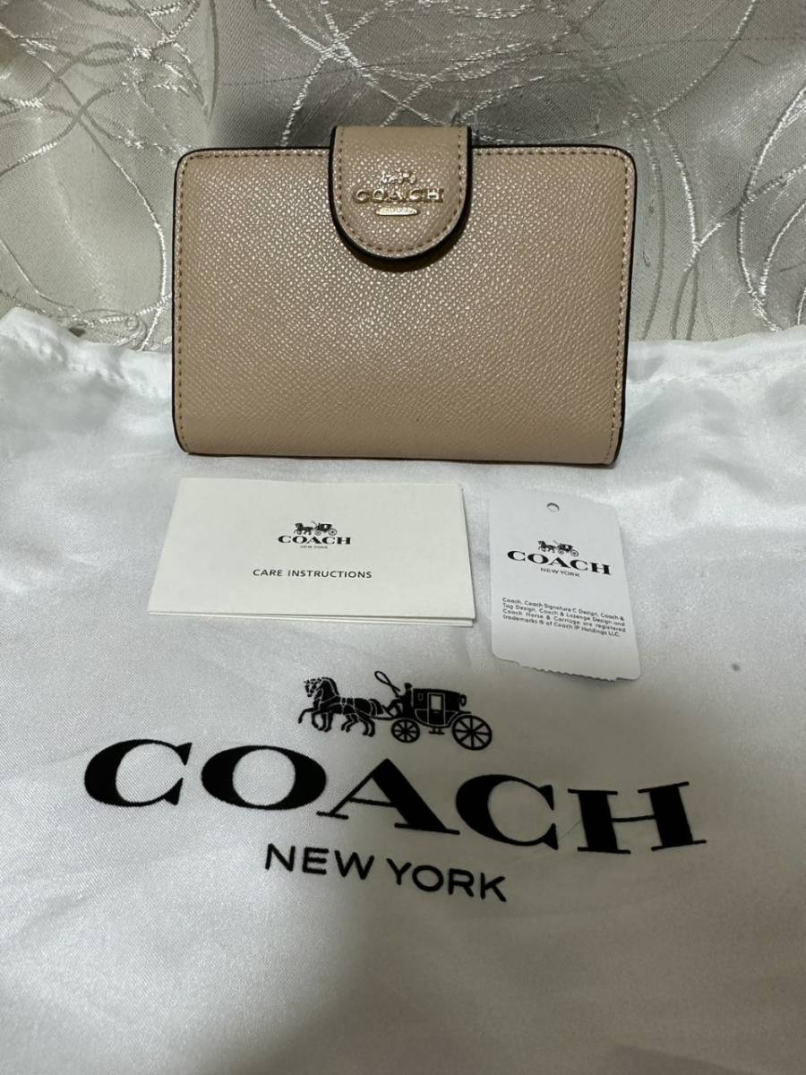 COACH コーチ 二つ折り ホワイト - 折り財布