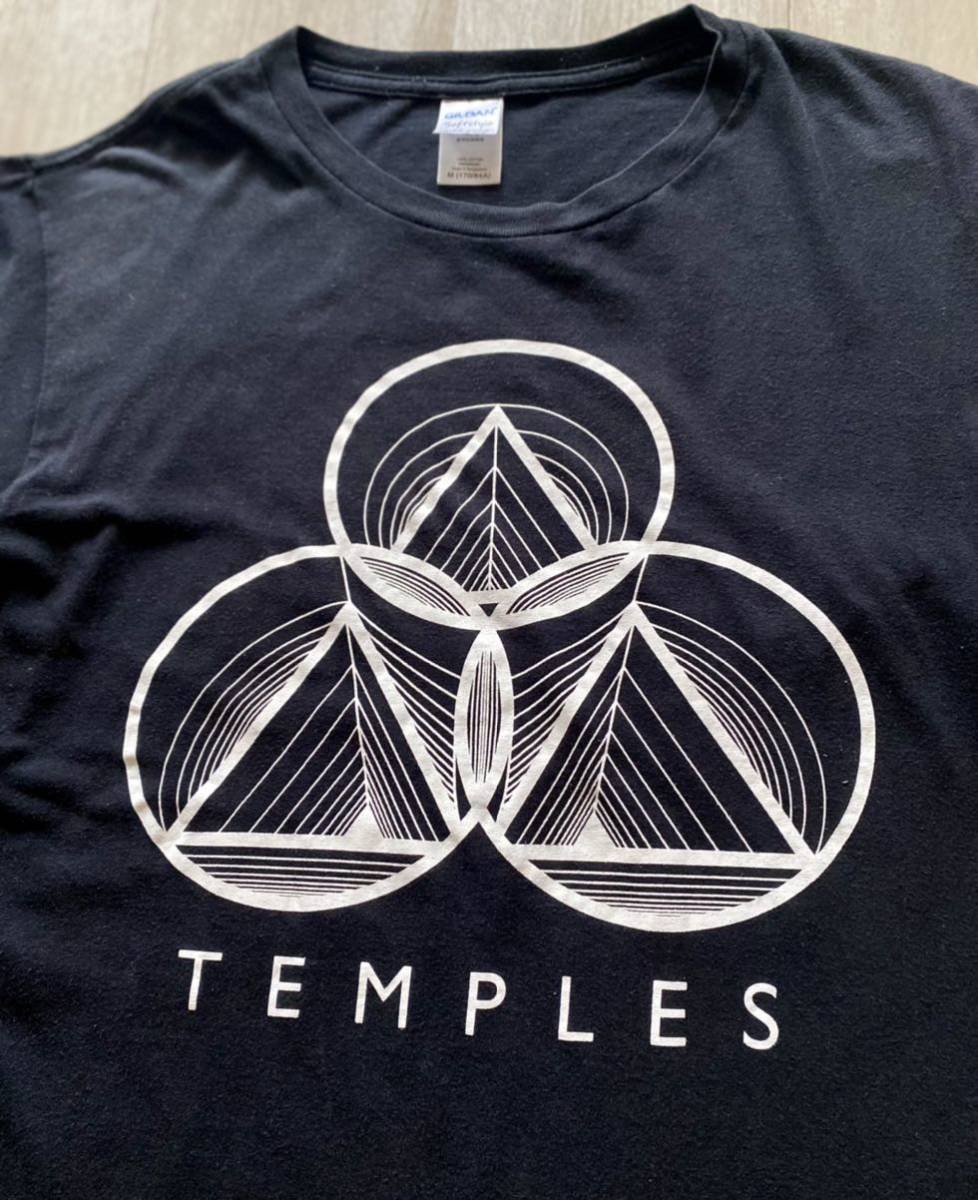 TemplesツアーTシャツ■MサイズGILDAN■テンプルズ 半袖 ブラック黒 UKロックバンド_画像2
