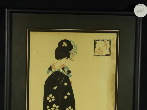 竹久夢二】「セノオ楽譜 舞姫」 表紙 真作保証 額装 ☆-A-457 竹久夢二】「セノオ楽譜 舞姫」 表紙 真作保証 額装 ☆-A-457
