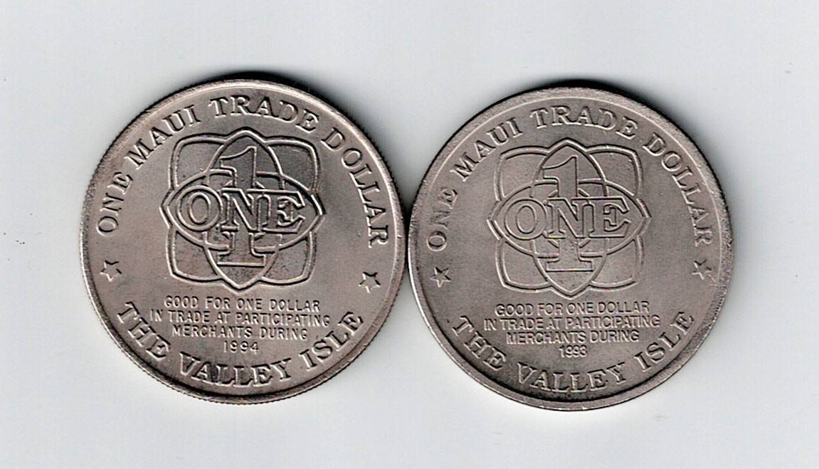 1円~☆外国 硬貨 2点まとめ ハワイ マウイ島 1ドル硬貨 コイン