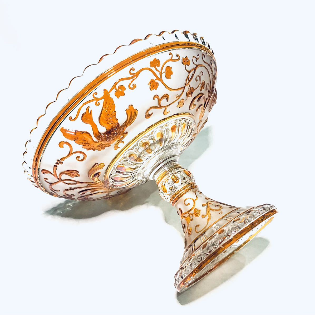 BACCARAT バカラ /※稀少作品 ルネサンス 白鳥 琥珀色被装飾 BACCARAT バカラ /※稀少作品 ルネサンス 白鳥 琥珀色被装飾