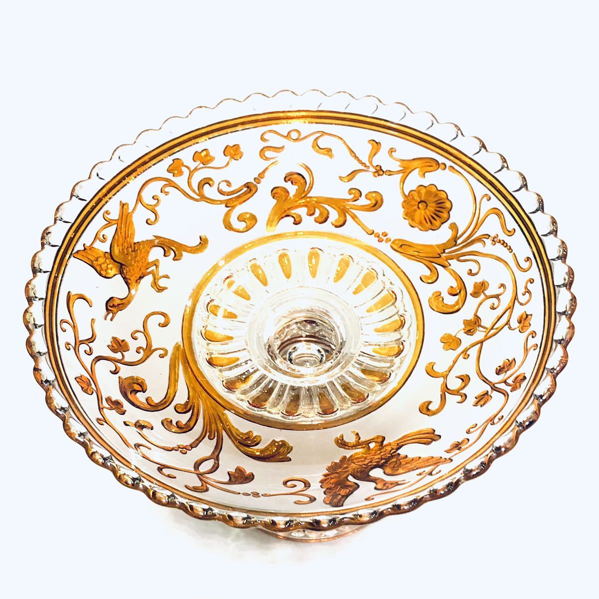 BACCARAT バカラ /※稀少作品 ルネサンス 白鳥 琥珀色被装飾 BACCARAT バカラ /※稀少作品 ルネサンス 白鳥 琥珀色被装飾