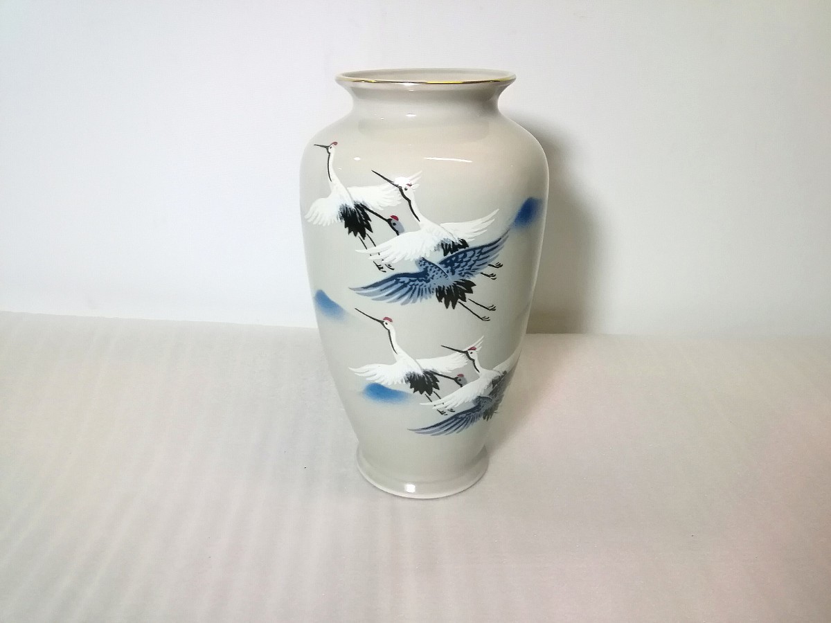 九谷焼花瓶九谷勇岳鶴花器高さ25cm | JChere雅虎拍卖代购