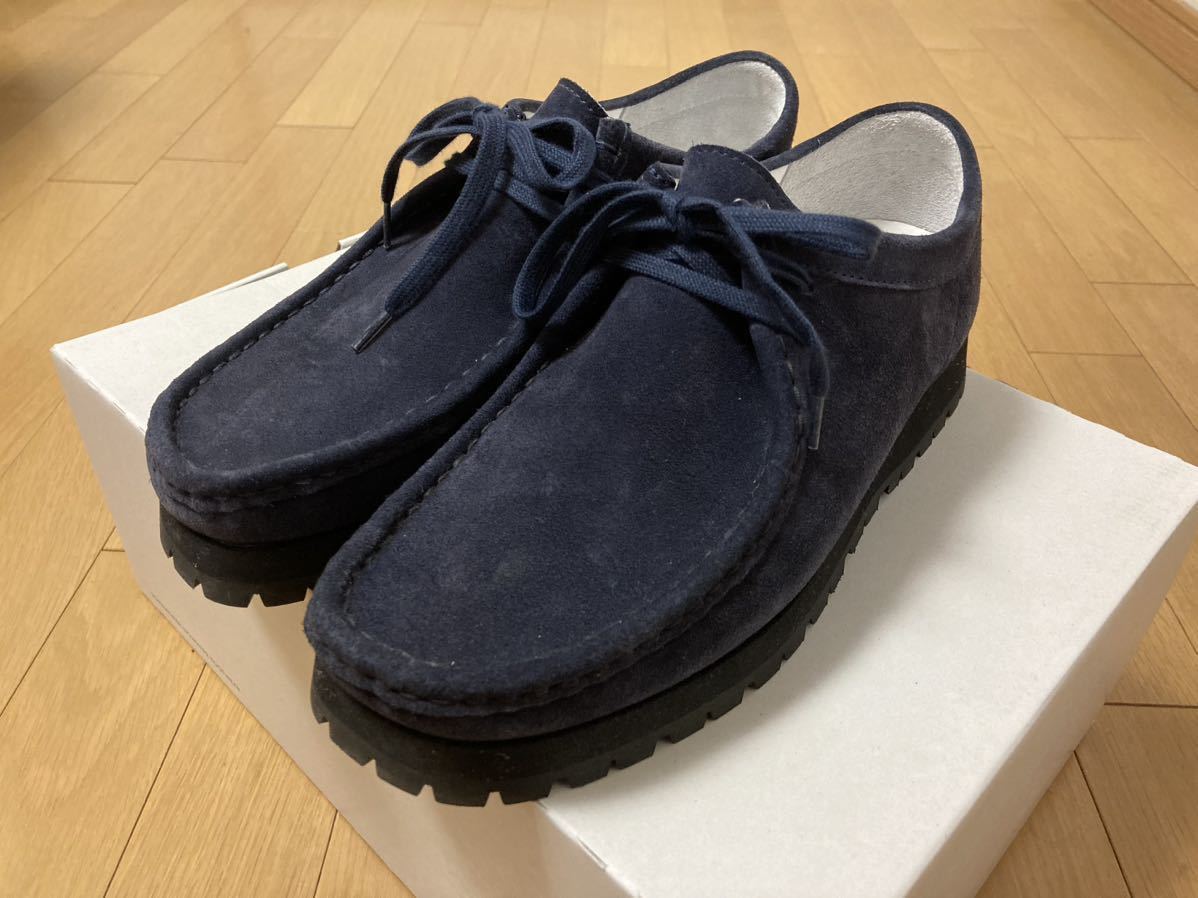 極美品 箱付き SABOR. MOC NAVY 40 SUEDE イタリア製 ウォータープルーフ ビブラムソール モカシン nonnative スエード チャッカ_画像2