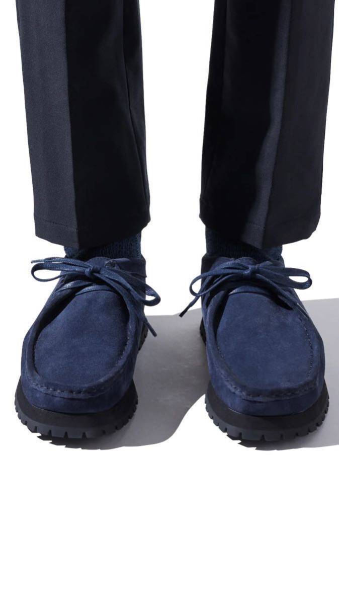 極美品 箱付き SABOR. MOC NAVY 40 SUEDE イタリア製 ウォータープルーフ ビブラムソール モカシン nonnative スエード チャッカ_画像1