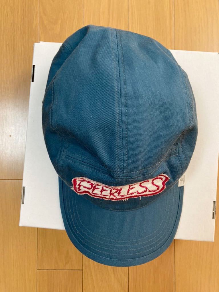 美品 初売り限定 visvim CAMP CAP（PEERLESS）BLUE ロゴワッペン付き