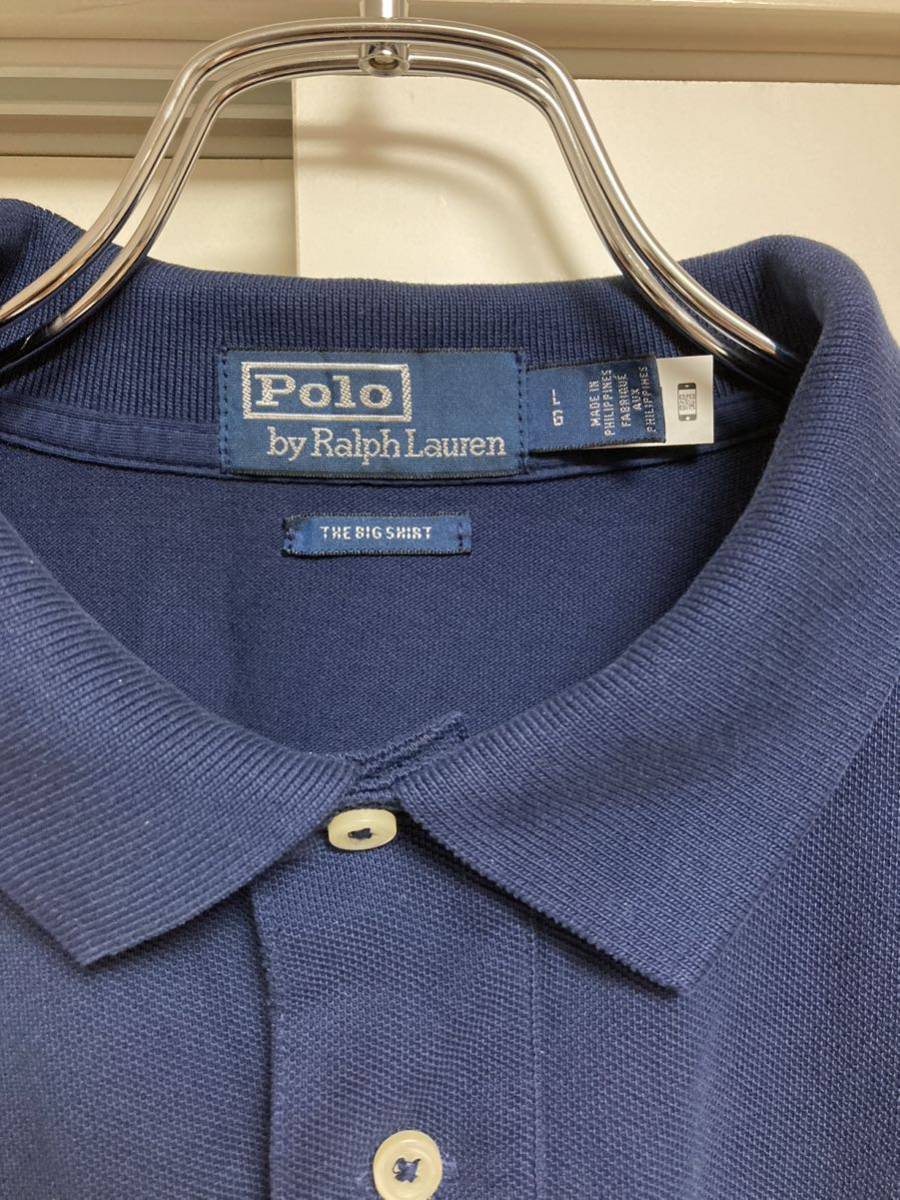 AH.H掲載 極美品 タグあり Polo Ralph Lauren ビッグポロシャツ 「The Polo Big collection」NAVY  sizeL ラルフローレン SHIRT 長谷川昭雄