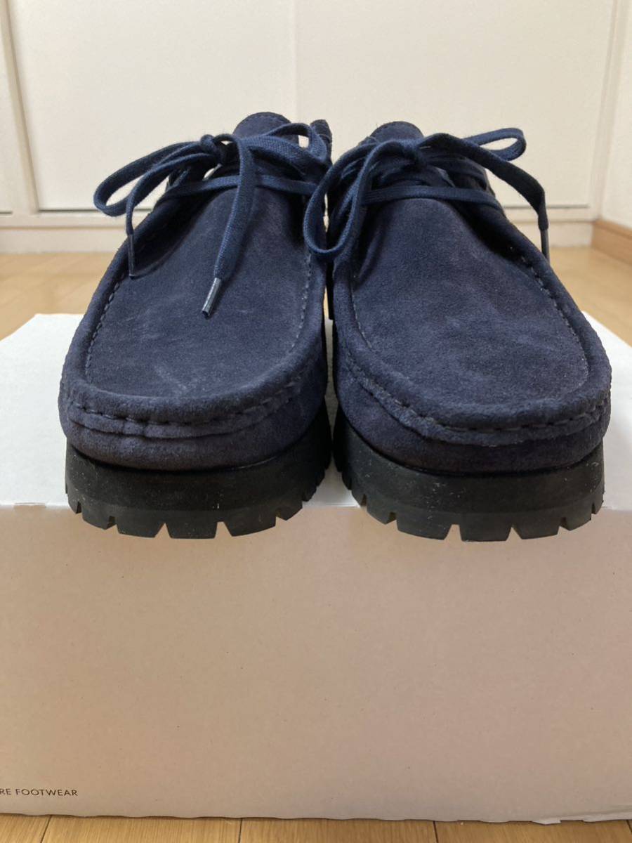 極美品 箱付き SABOR. MOC NAVY 40 SUEDE イタリア製 ウォータープルーフ ビブラムソール モカシン nonnative スエード チャッカ_画像4