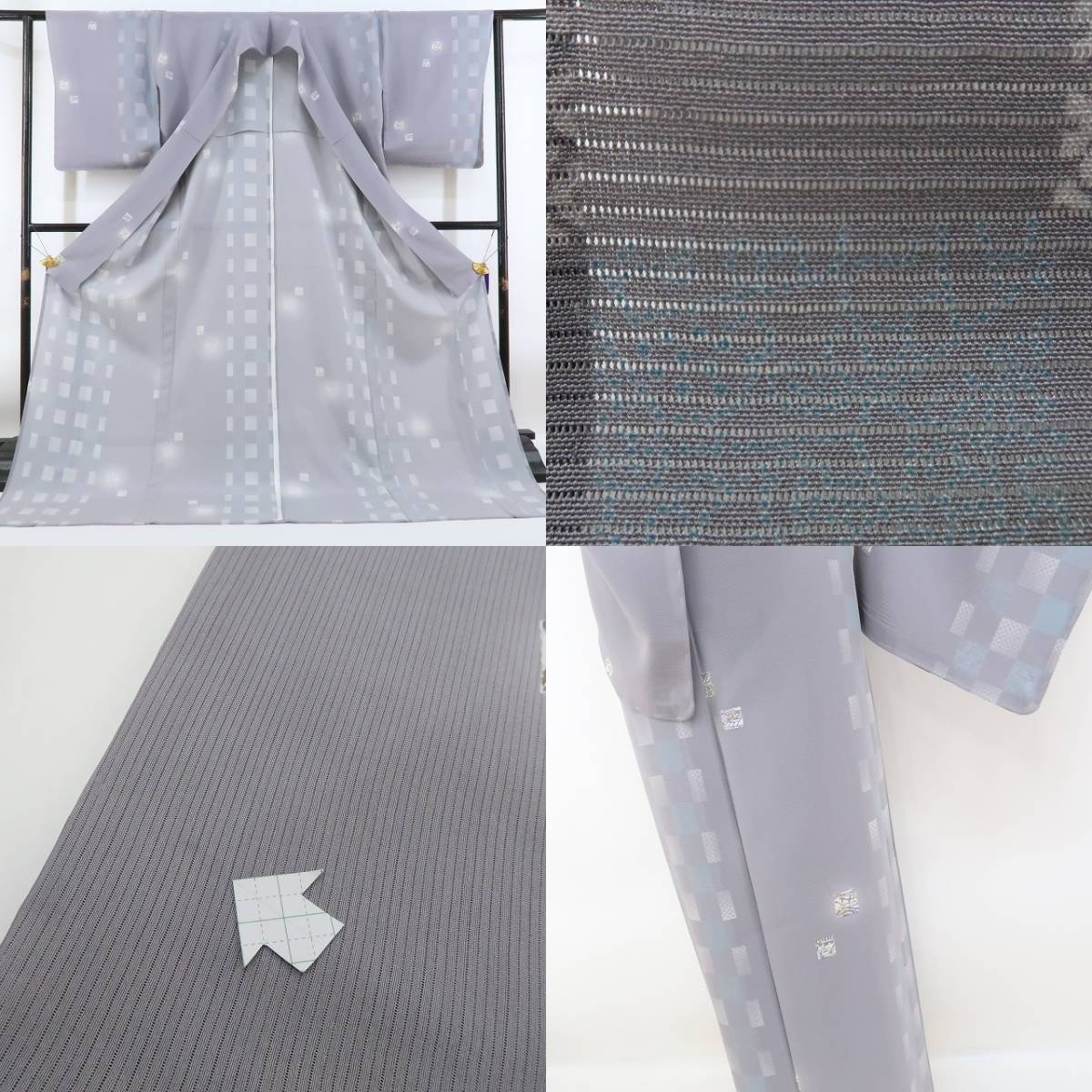 ゆめsaku2 新品 絽 夏着物“和に触れる日常…お洒落小紋の招待状”仕付け