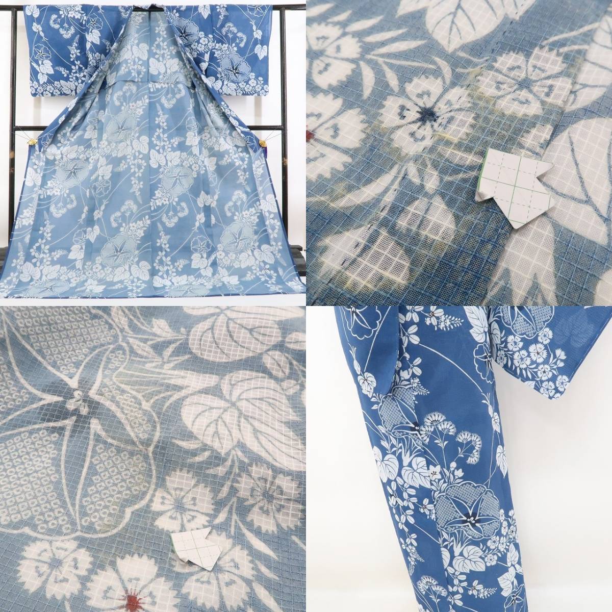 ゆめsaku2 専用出品 新品 竺仙 綿紅梅 朝顔 夏着物“浴衣と着物で ゆめsaku2 専用出品 新品 竺仙 綿紅梅 朝顔 夏着物“浴衣と着物で