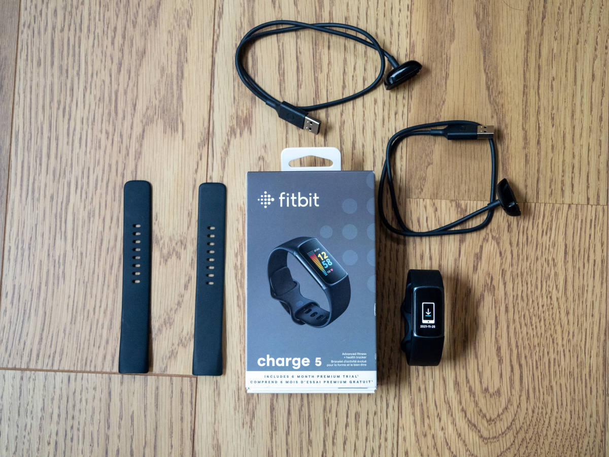 ジャンク】 Fitbit Charge5 純正充電器2個付き(スマートウォッチ本体