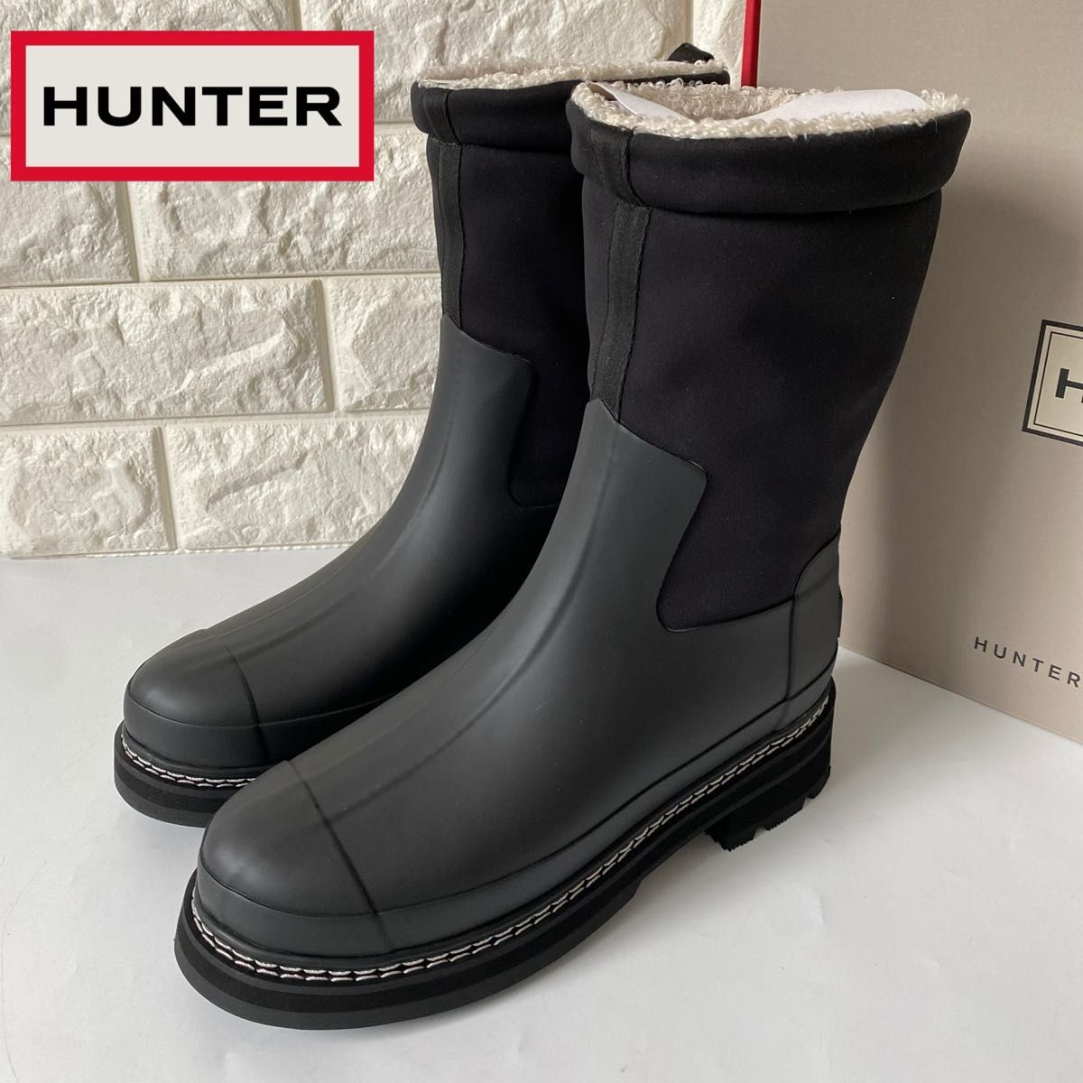 新品 HUNTER ハンター シェルパブーツ レインブーツ ラバーブーツ 長靴