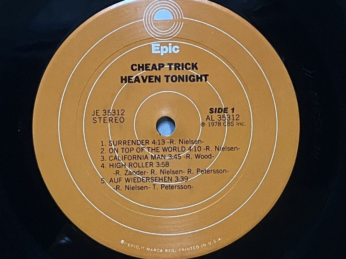 輸入LP★チープ・トリックCheap Trick★天国の罠Heaven Tonight_画像2