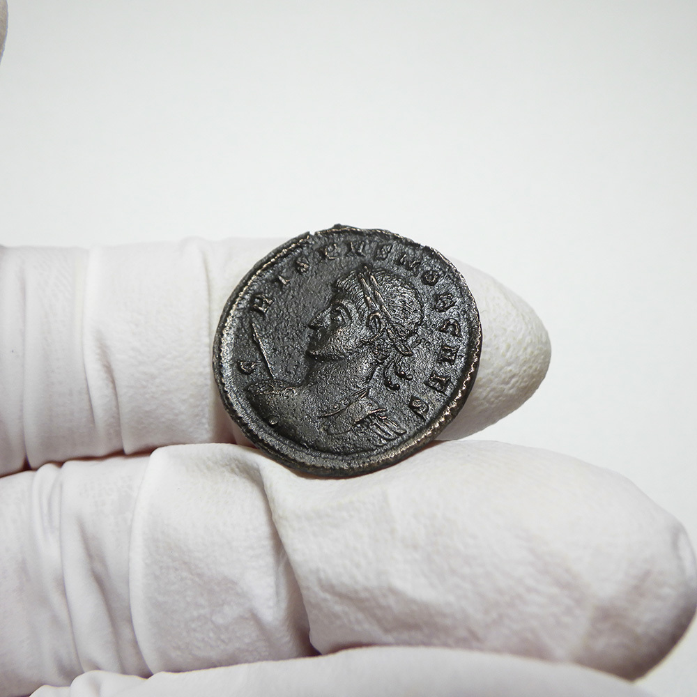 【古代ローマコイン】Crispus（クリスプス）クリーニング済 ブロンズコイン 銅貨 フォリス(PNuFTn9VQL)_画像4