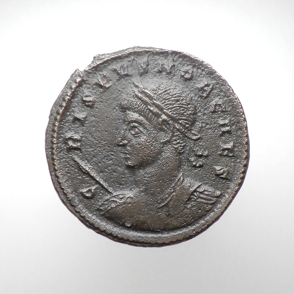 【古代ローマコイン】Crispus（クリスプス）クリーニング済 ブロンズコイン 銅貨 フォリス(PNuFTn9VQL)_画像1