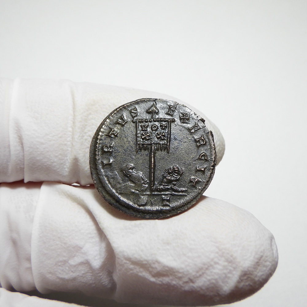 【古代ローマコイン】Crispus（クリスプス）クリーニング済 ブロンズコイン 銅貨 フォリス(PNuFTn9VQL)_画像6