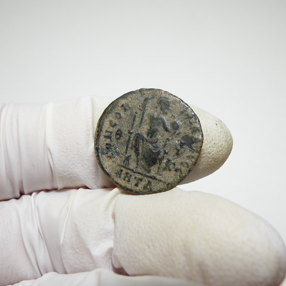 【古代ローマコイン】Theodosius I（テオドシウス1世）クリーニング済 ブロンズコイン 銅貨 フォリス(ATxiZAdLeZ)_画像7