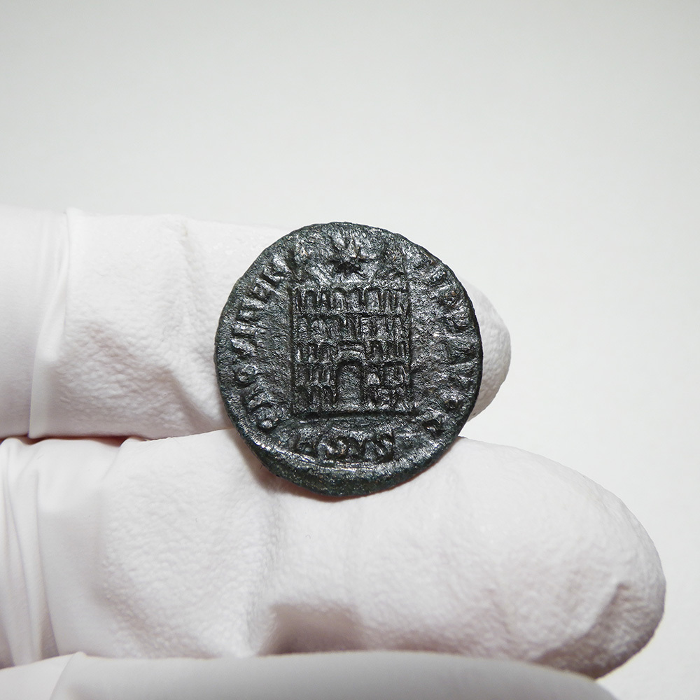 【古代ローマコイン】Constantine I（コンスタンティヌス1世）クリーニング済 ブロンズコイン 銅貨 フォリス(kR4frEAV9g)_画像6