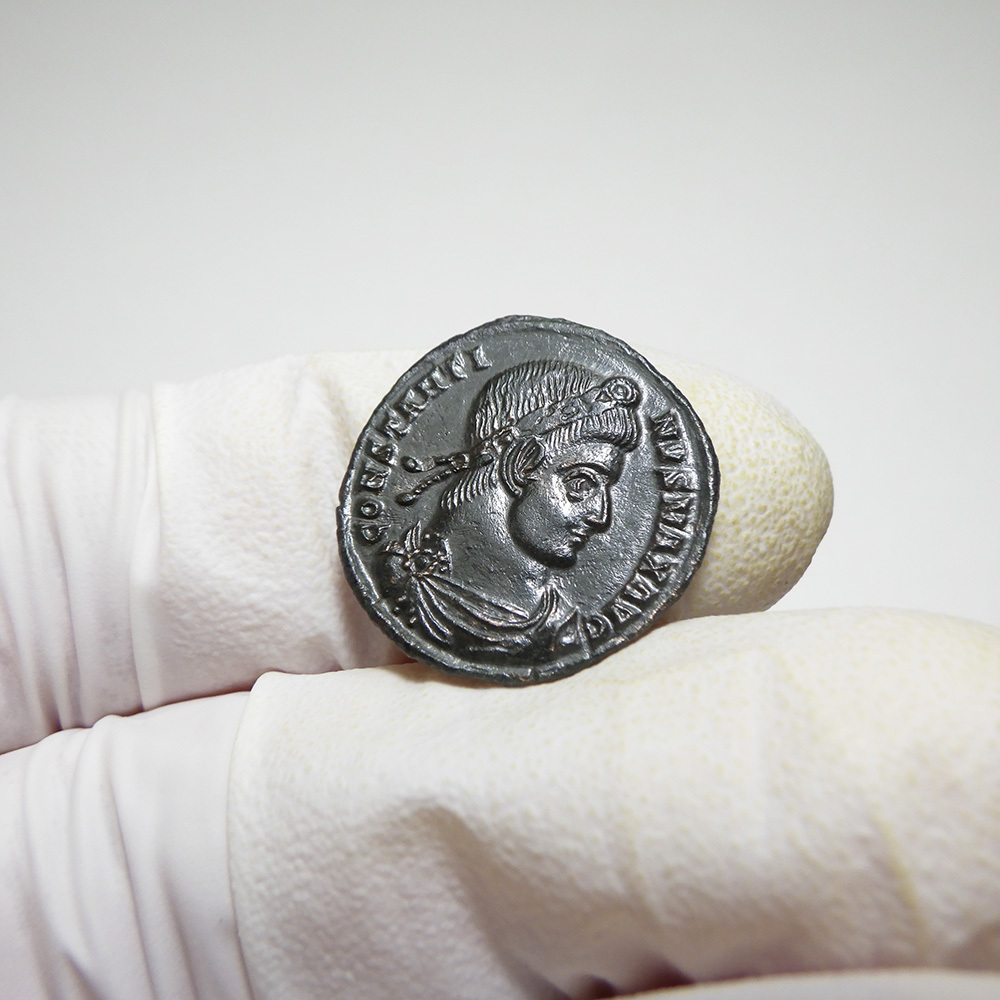 【古代ローマコイン】Constantine I（コンスタンティヌス1世）クリーニング済 ブロンズコイン 銅貨フォリス(dzns3Di2Mp)_画像4