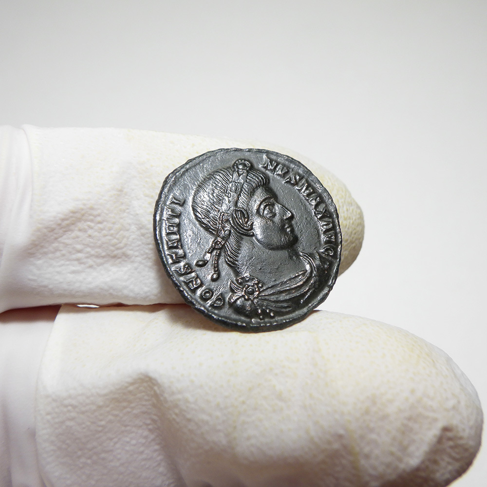 【古代ローマコイン】Constantine I（コンスタンティヌス1世）クリーニング済 ブロンズコイン 銅貨フォリス(dzns3Di2Mp)_画像5