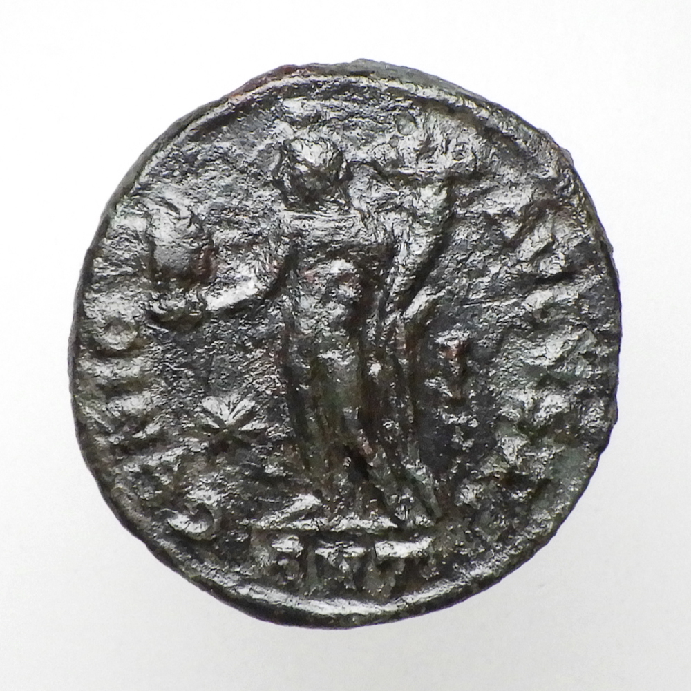 【古代ローマコイン】Maximinus II（マクシミヌス・ダイア）クリーニング済 ブロンズコイン 銅貨 フォリス(ySCcQAMsmM)_画像2
