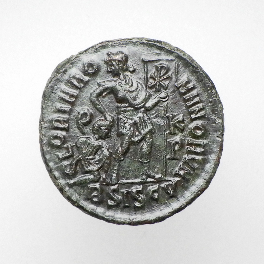 【古代ローマコイン】Valentinian I（ウァレンティニアヌス1世）クリーニング済 ブロンズコイン 銅貨 フォリス(w8dPS6cAPH)_画像2
