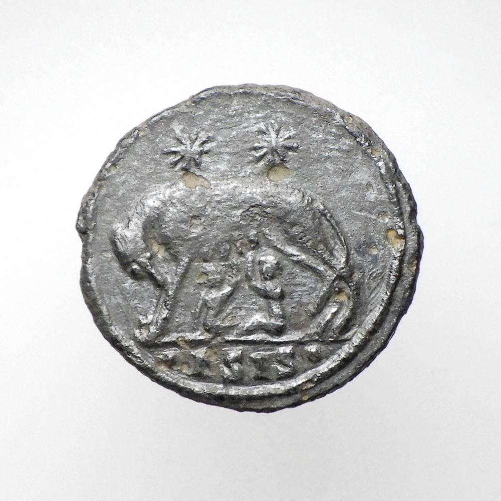 【古代ローマコイン】VRBS ROMA（ローマ市記念）クリーニング済 ブロンズコイン 銅貨 フォリス(2yQeEnne_p)_画像2