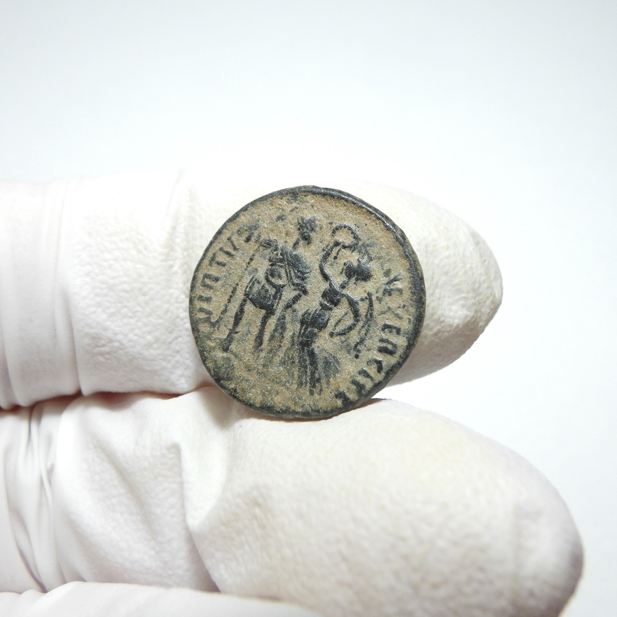 【古代ローマコイン】Arcadius（アルカディウス）クリーニング済 ブロンズコイン 銅貨 フォリス(fRgGTjGzc6)_画像7