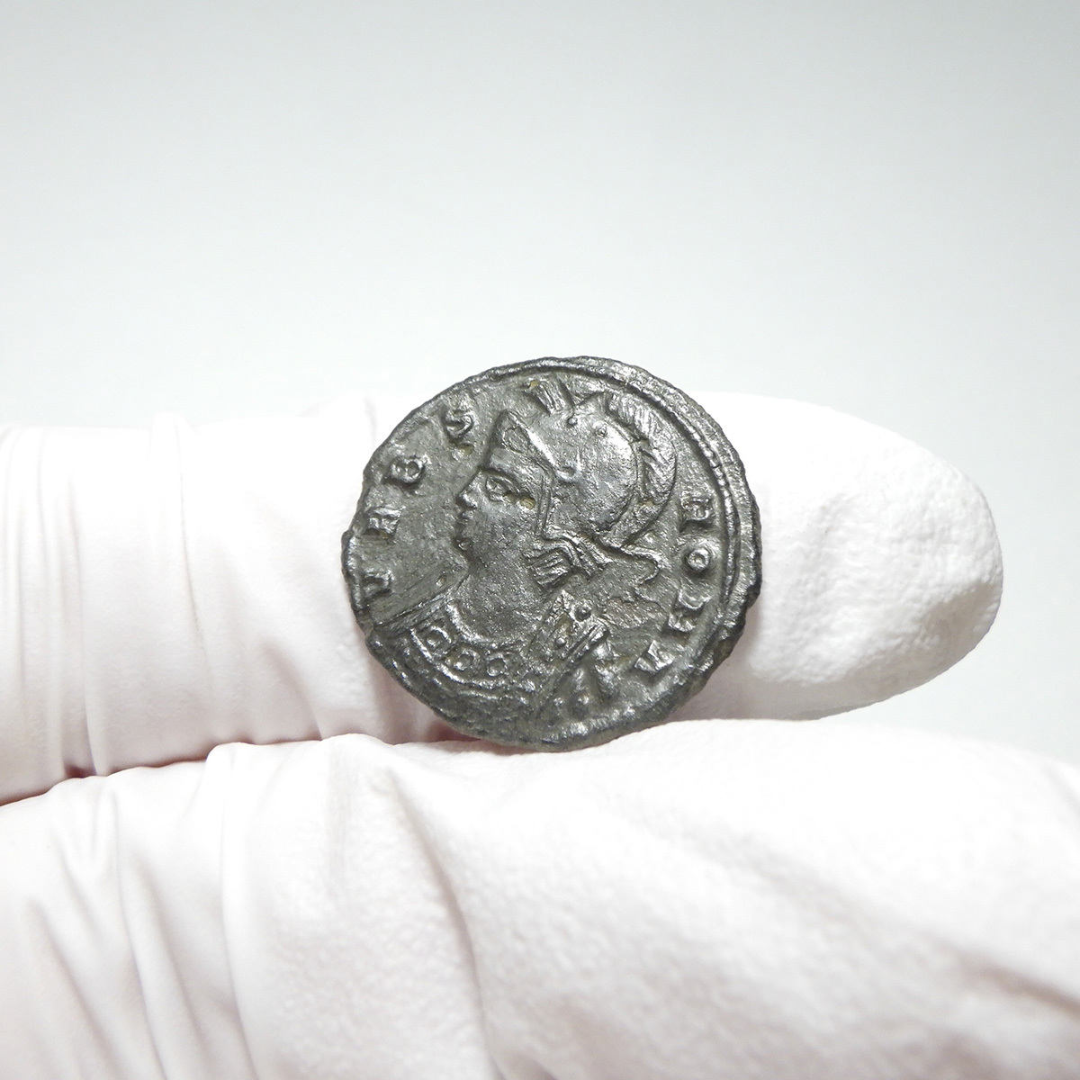 【古代ローマコイン】VRBS ROMA（ローマ市記念）クリーニング済 ブロンズコイン 銅貨 フォリス(2yQeEnne_p)_画像4