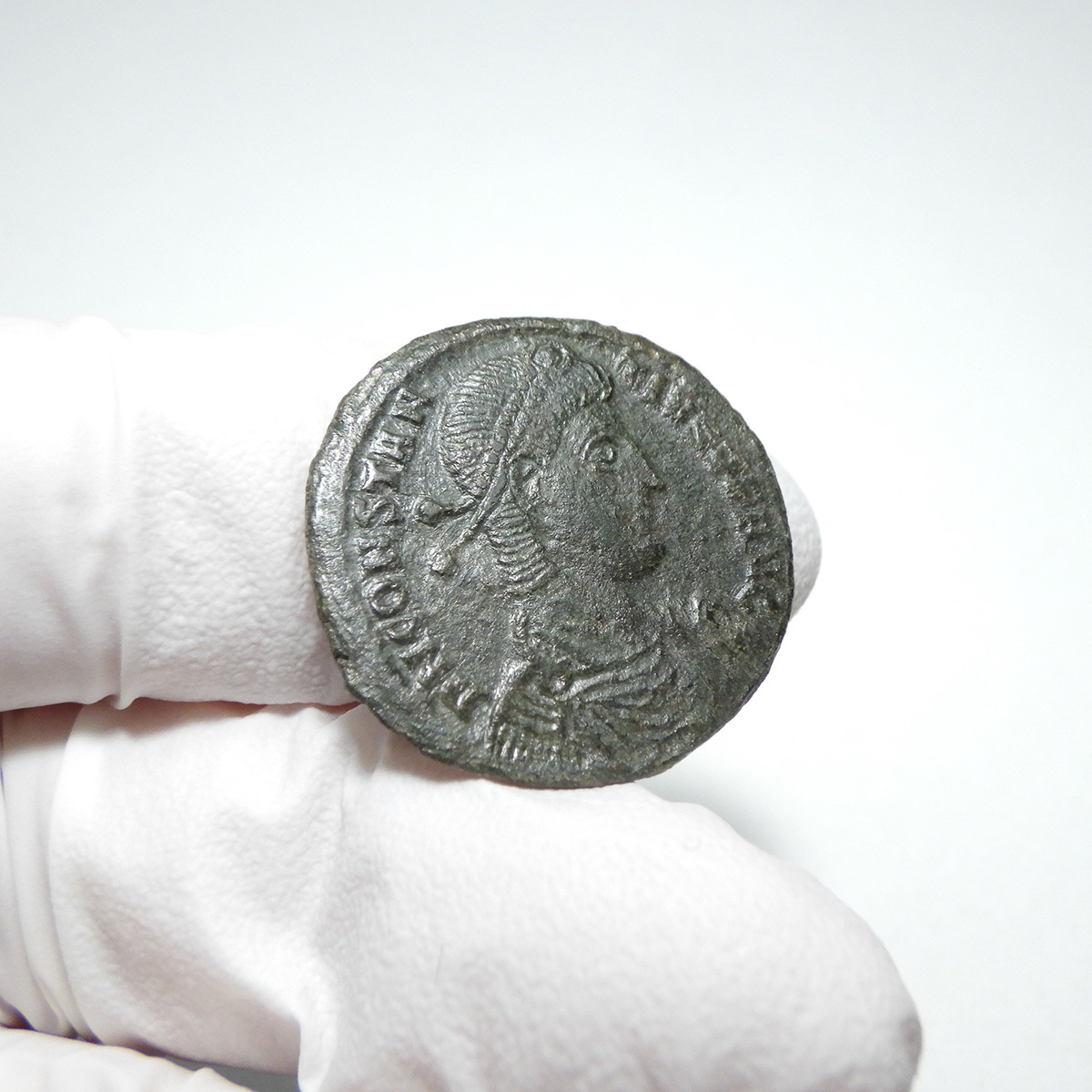 【古代ローマコイン】Constantius II（コンスタンティウス2世）クリーニング済 ブロンズコイン 銅貨 フォリス(gBSG7YT5Ek)_画像5