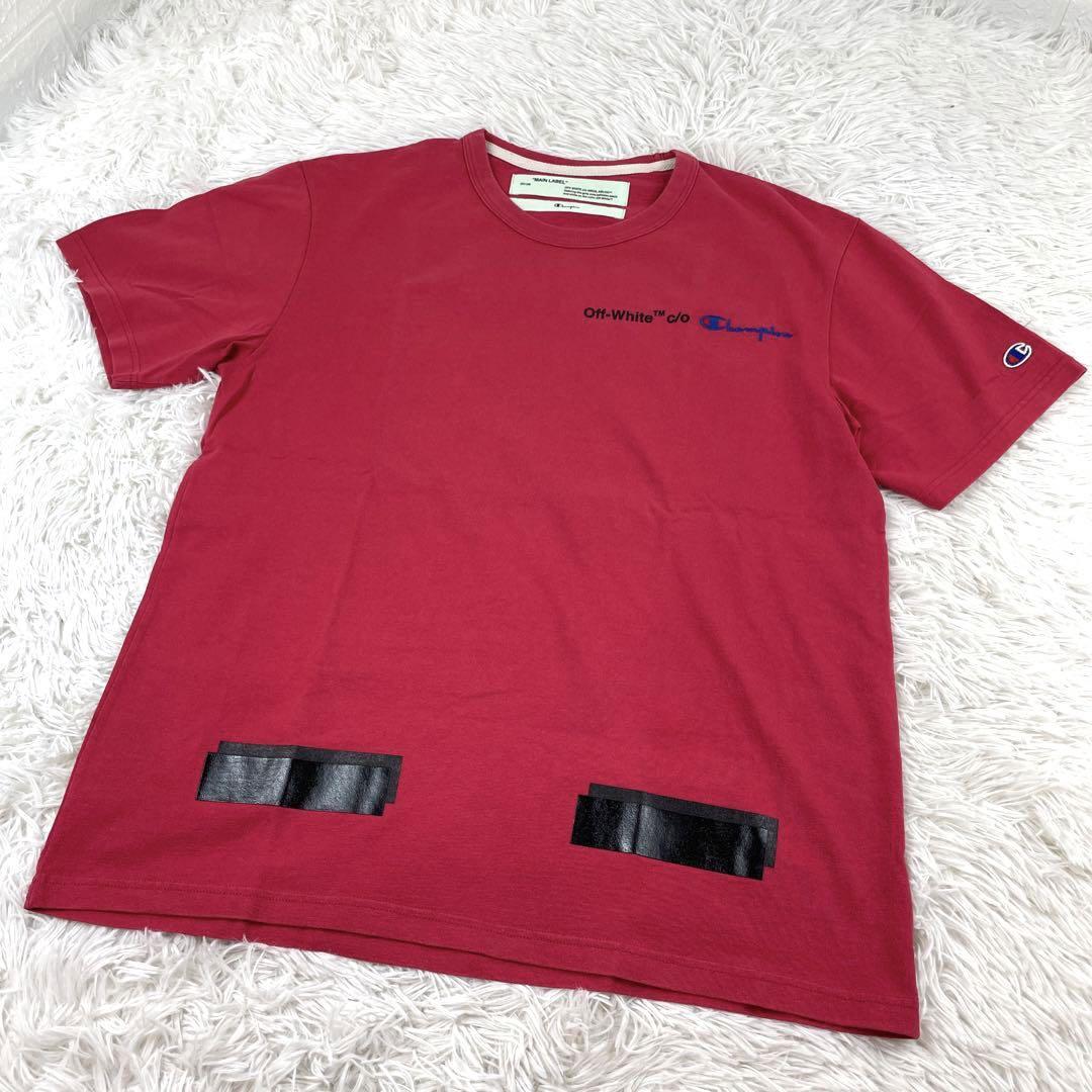 off-white 18ss × Champion コラボ Tシャツ_画像2