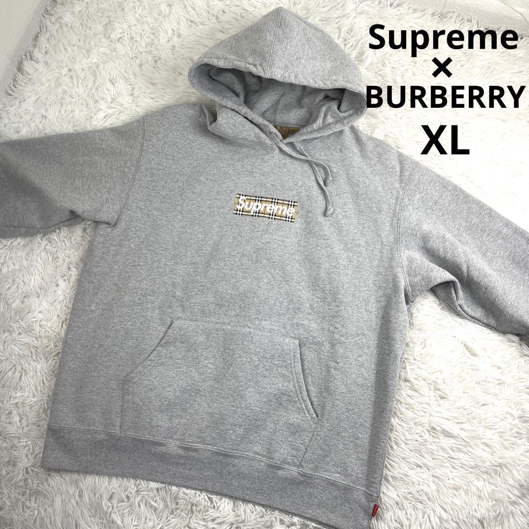 ★美品★Supreme BURBERRY コラボパーカー ボックスロゴ XL