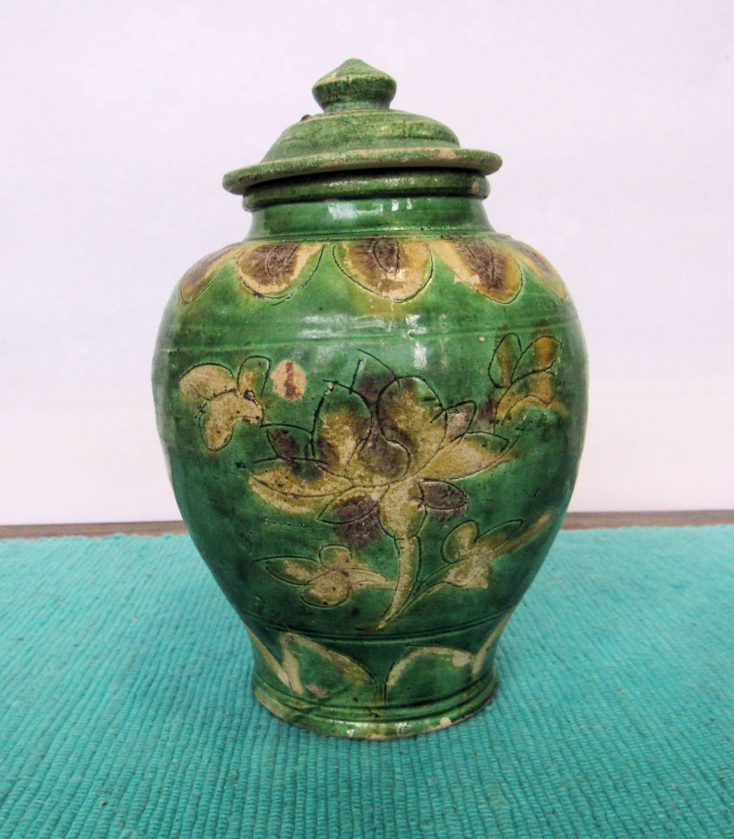 骨董 アンティーク 陶磁器 中国 唐代 唐三彩壺 茶道具 | normanhubbard.com