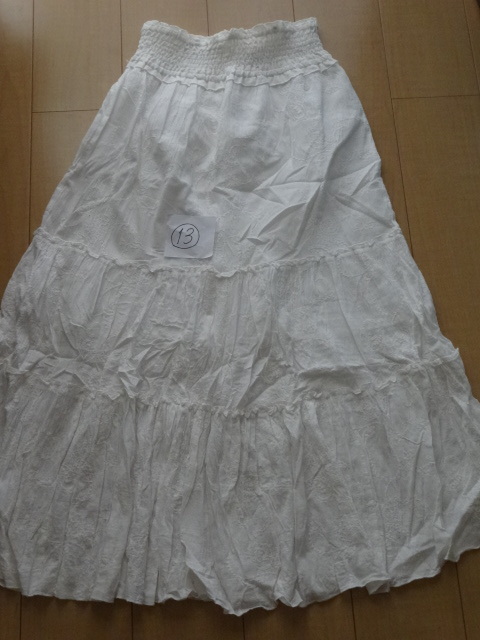 ⑬used★ＪｏｋｙＧａｌワンピース★白色×柄・Ｌサイズ・ロングスカートとして着用_画像1