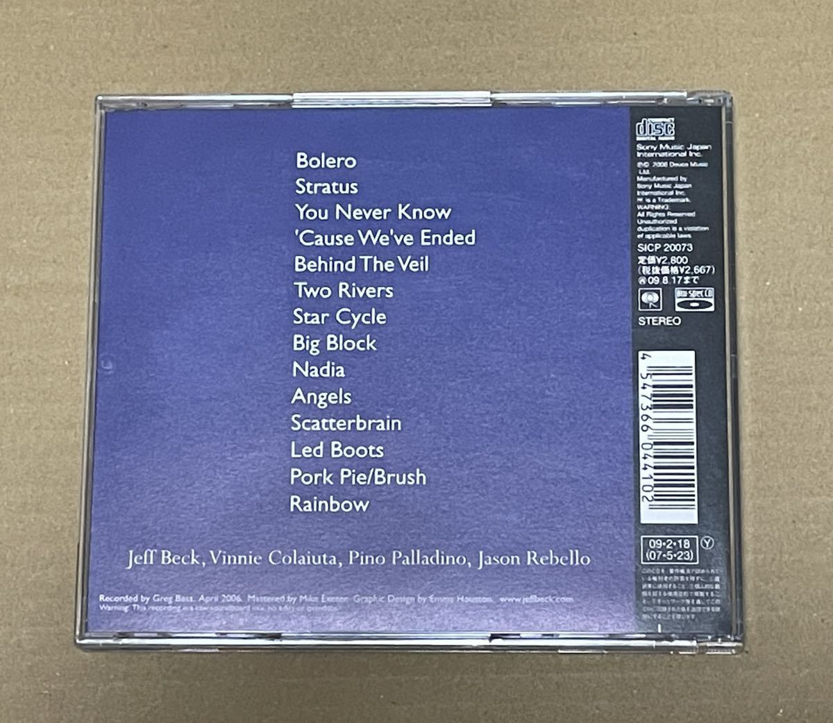 送料込 Blu-spec CD Jeff Beck - Official Bootleg USA '06 / SICP20073_画像3