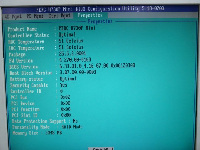 1OGL // デル PERC H730P Mini 07H4CN(7H4CN) 12Gb RAID Controller // Dell PowerEdge R630 取外の画像8