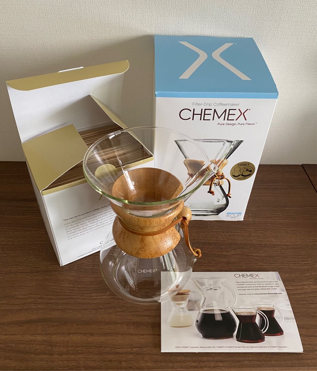 CHEMEX ケメックス フィルタードリップコーヒーメーカー　6カップ用 / ナチュラルフィルター100枚付き