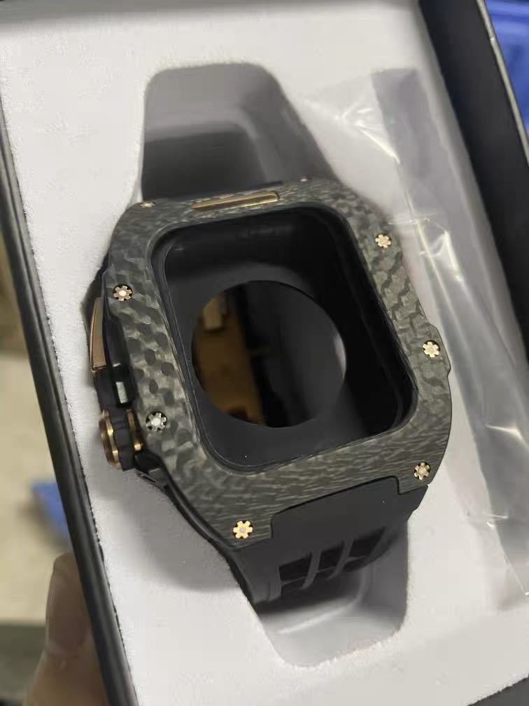 Apple Watch Series 8 7 6 5 4 SE (44mm 45mm)用バンド アップルウォッチ カーボンファイバー アクセサリー