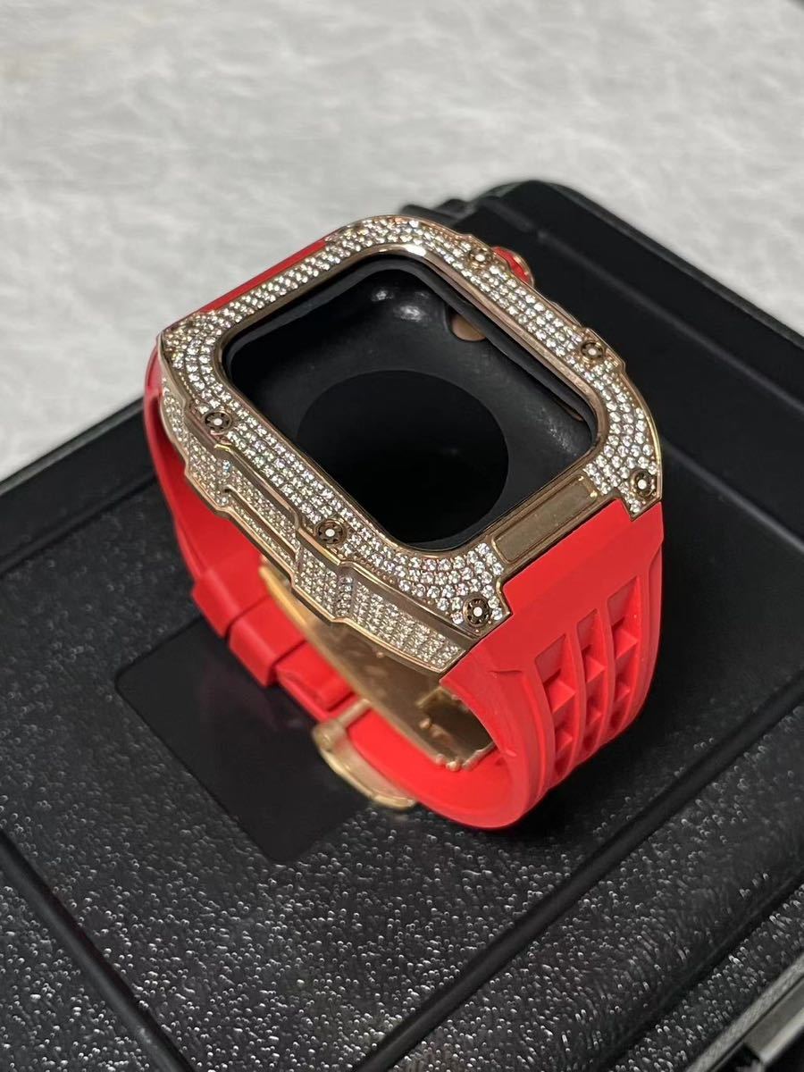 Apple Watch Series 8 7 6 5 4 SE (44mm 45mm) for band Apple watch custom titanium CZ diamond 