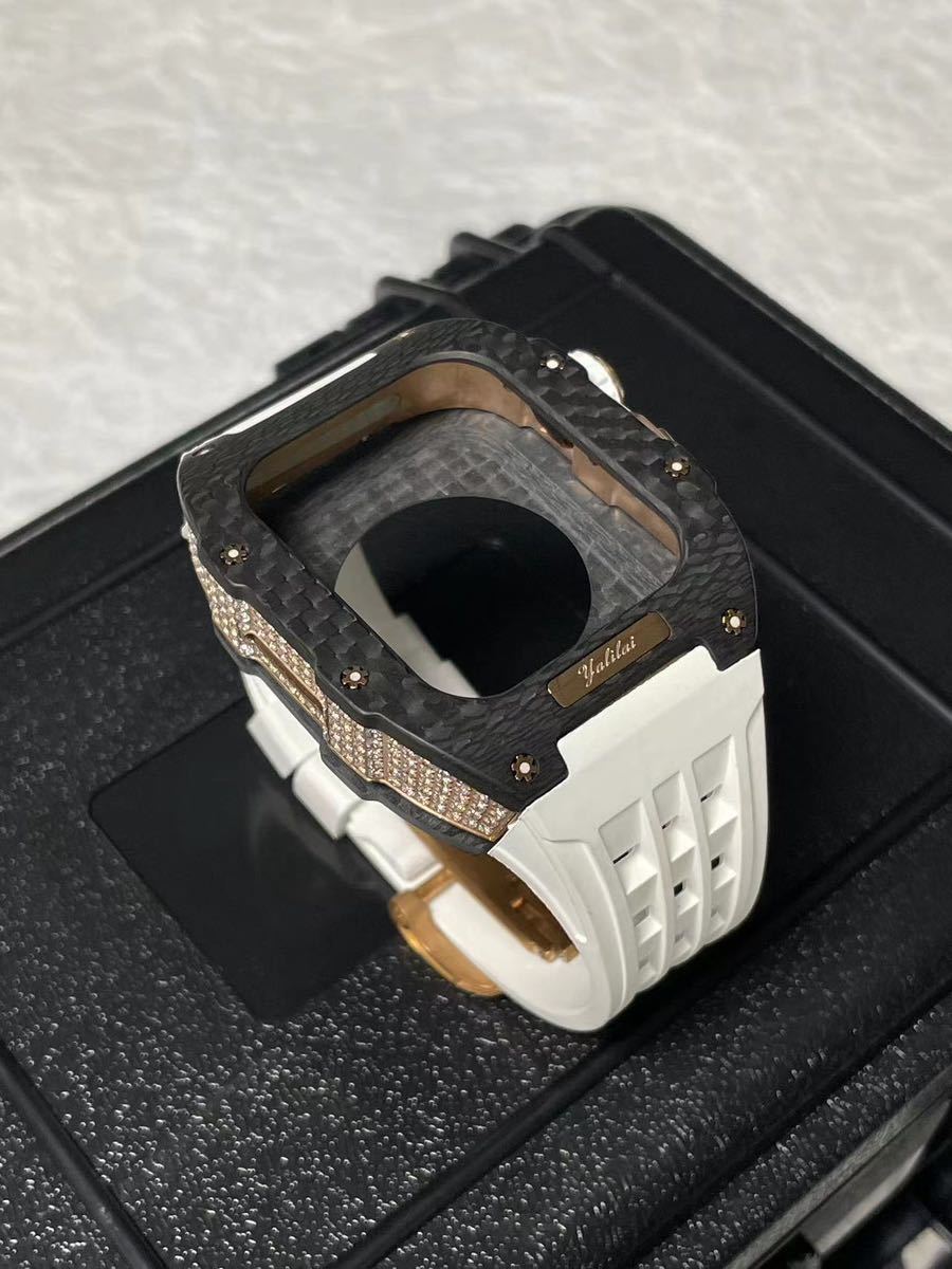 Apple Watch Series 8 7 6 5 4 SE （44mm 45mm）用バンド アップルウォッチ カーボンファイバー_画像1