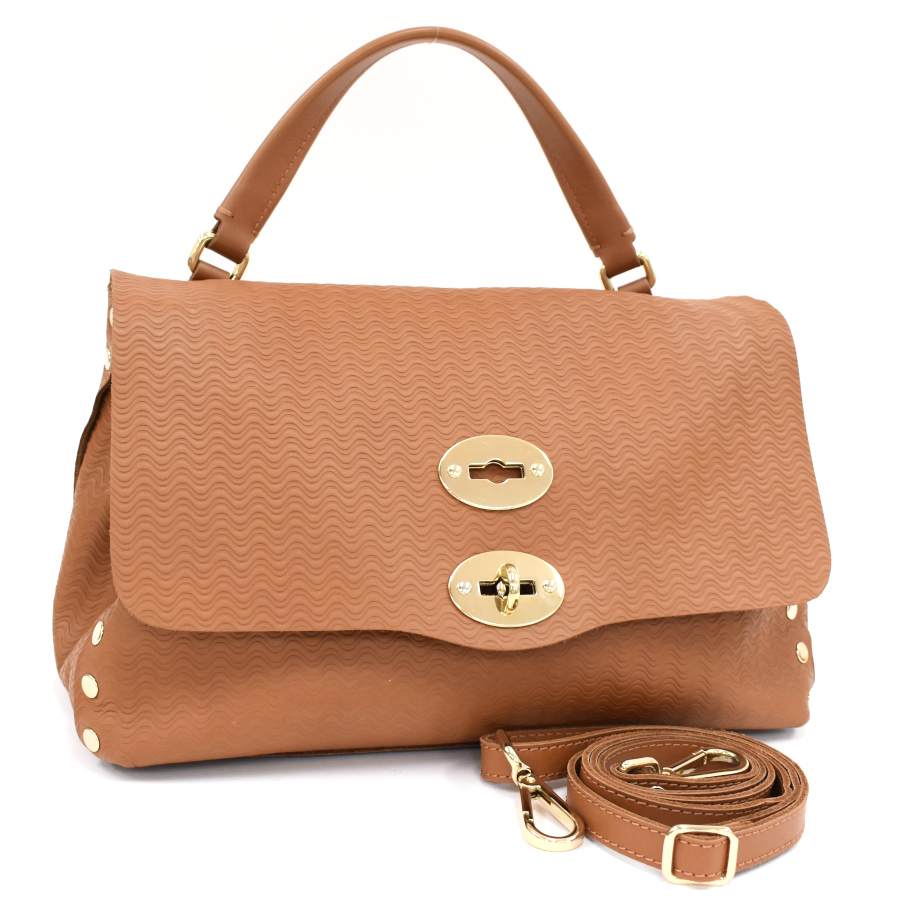 1 point limitation The nela-to2way handbag shoulder leather Brown type pushed .ZANELLATO