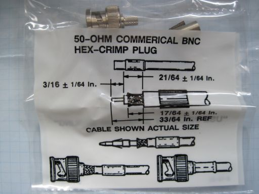 B0009　AMP　BNC コネクタ プラグ　2-221128-0　BNC58HPS　圧着接続　未使用品ですが長期保存品　黒ずみ、変色等々あります　1個セット_接続方法
