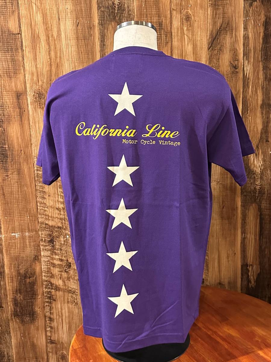 【CALIFORNIA LINE】XLサイズ　パープル　5スターＴシャツ　カリフォルニアライン　スカルフライト　ランブル